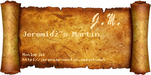Jeremiás Martin névjegykártya