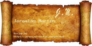 Jeremiás Martin névjegykártya